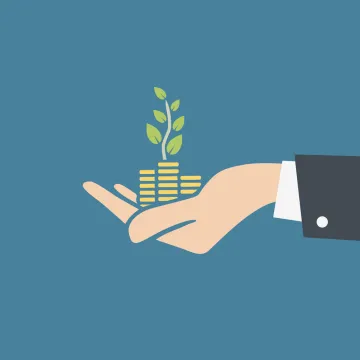 illustration hand holding plant