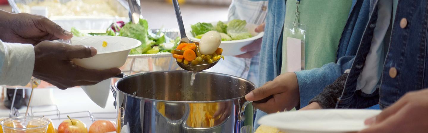 ladling soup